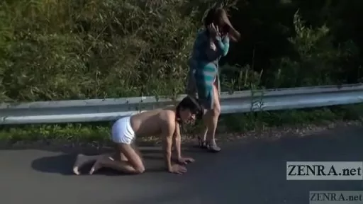  Japanese AV Public Nudity Walking Man On Leash Subtitled #Zenra 
