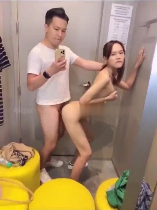 Public fuck at the stores fitting room 