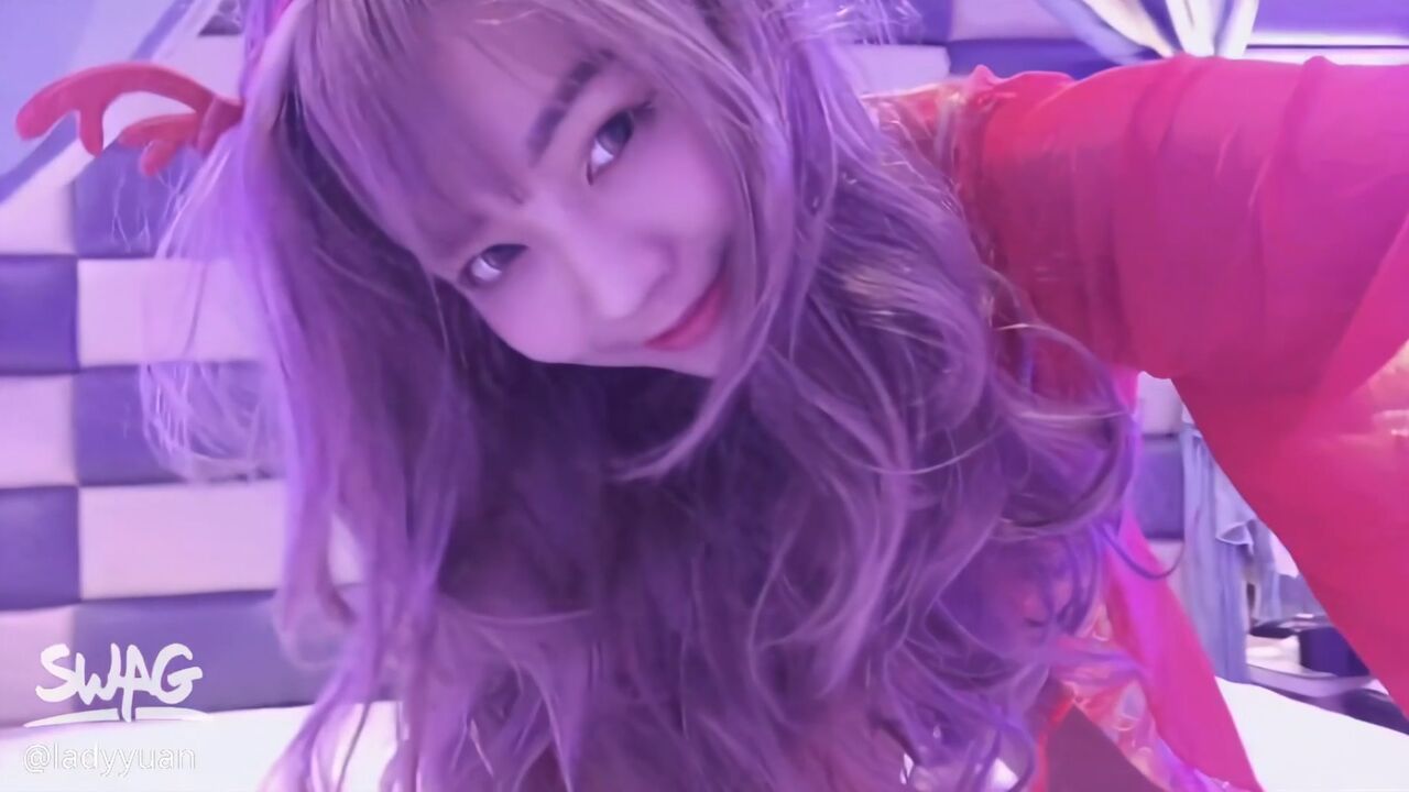 Santa Claus gave a gift to pretty girl 