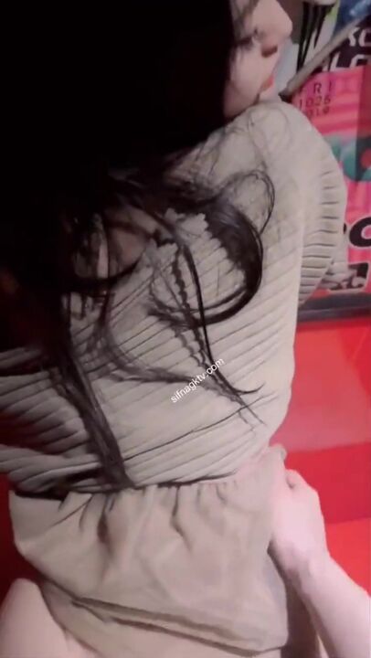 Doggy fucking sexy butt in bar toilet 
