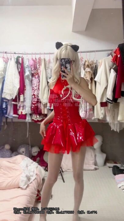 Cute te*** girl in red dress seduces him to fuck her[1] 