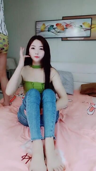 Doggy fucked horny woman in jeans and high heel 