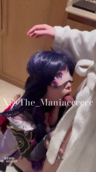 Pretty Coser cos Lumine in Genshin gives me blowjob and tit fucks[1] 