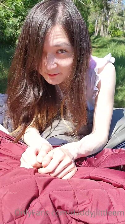 Bring my sex slave to outdoor and creampie inside her pussy 