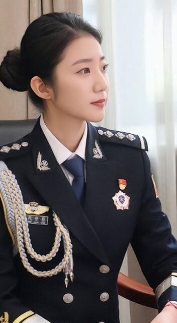 Beautiful policewoman has sex with leader 