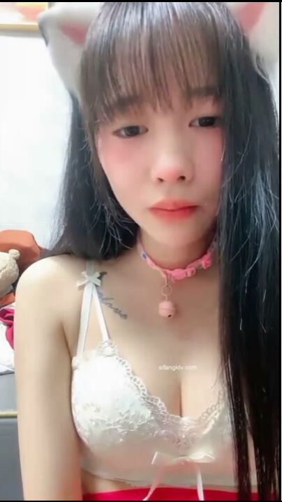 Cute girl with cat ears waiting her boyfriend fucking her 