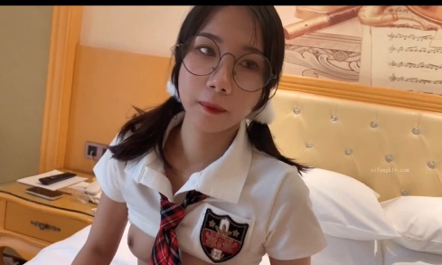 Fucking te*** school girl with glasses and black stockings 
