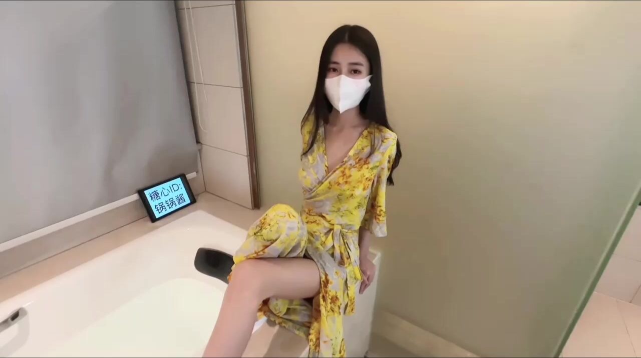 Woman with perfect body having sex in bathroom 