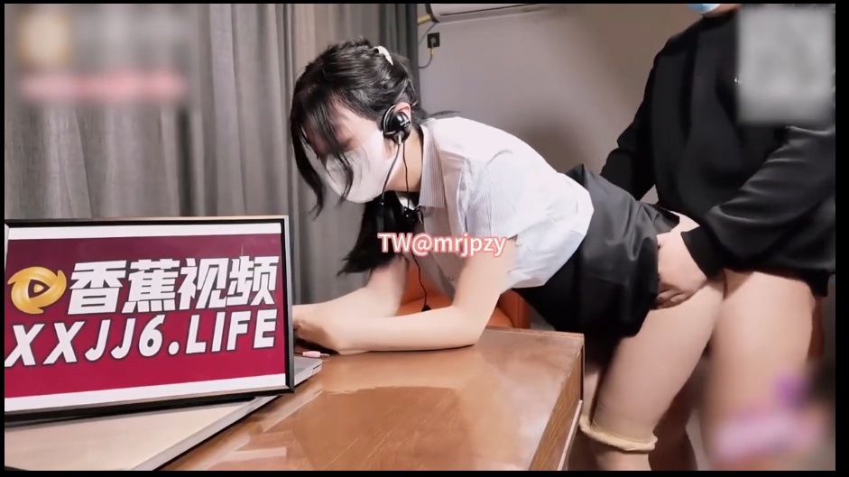 Customer relationship officer having call with customer while having sex with boss 