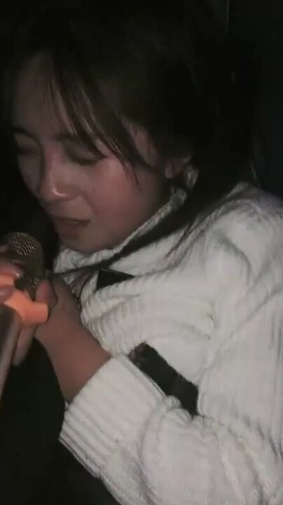 Beautiful woman rides on dick while she is singing in KTV 