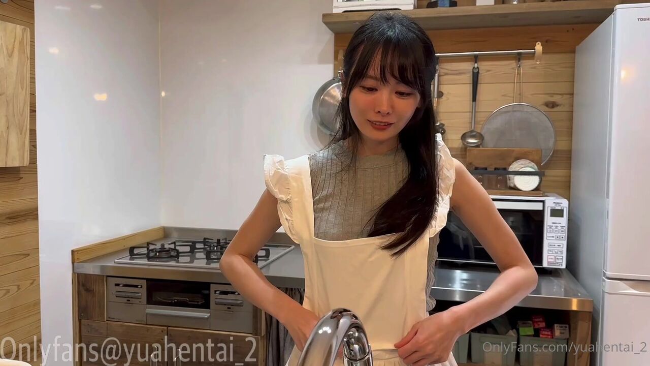 Cute and pretty girl having sex in kitchen 
