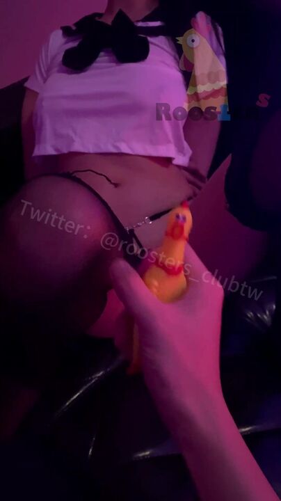 Fucking a sexy girl in school uniform and inserting butt plug 