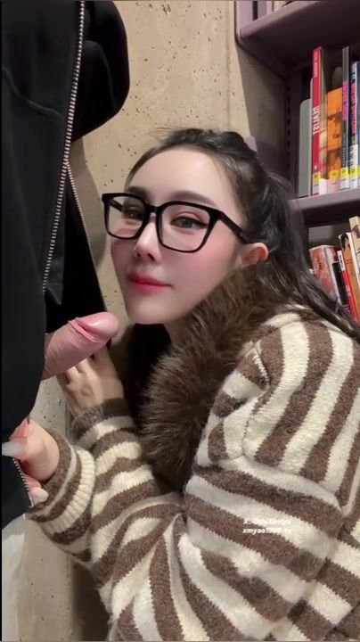 ⁣Found a erotic book in library and practiced it immediately in library 