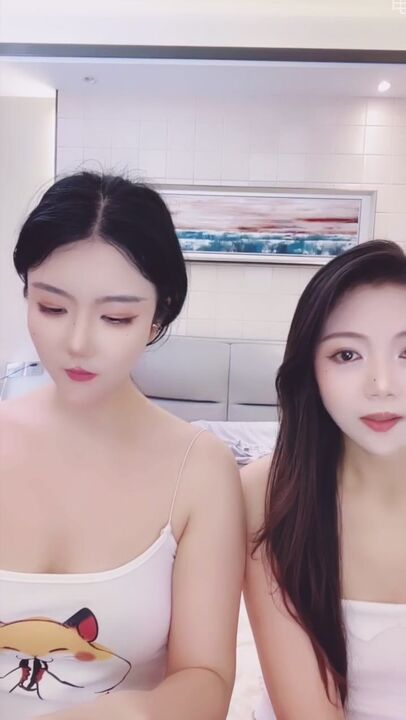 Fair-skin girl and her besties in black stockings having 3P with her boyfriend 